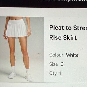 Lululemon tennis pleat to street mid-rise skirt